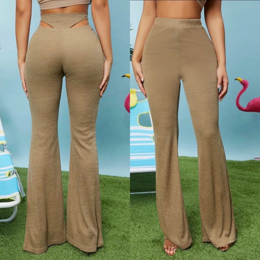 SHEIN Thong High Waisted Flare Pants Size S